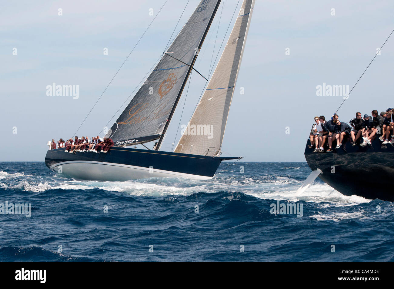 05.06.2012 Porto Cervo, Italien. Loro Piana Superyacht Regatta Tag 1. Der Yacht Club Costa Smeralda Saisoneröffnung Superyacht wieder mit Loro Piana Superyacht Regatta, die erste der wichtigsten Ereignisse im Mittelmeer. Stockfoto