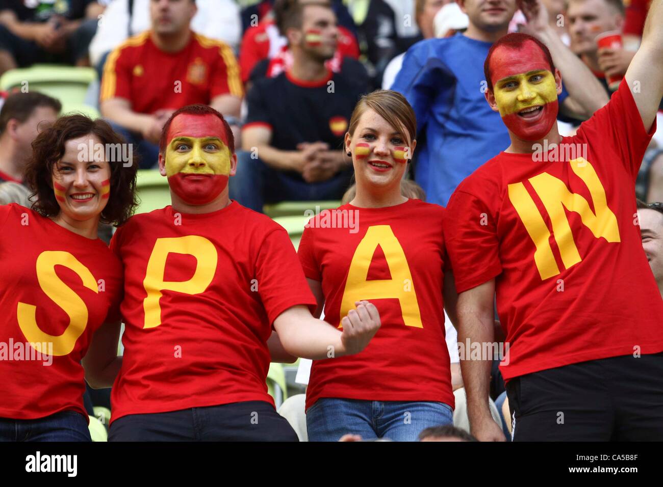Europameisterschaft Euro 2012 Spiel zwischen Italien und Spanien in Danzig-Arena am 10. Juni Stockfoto