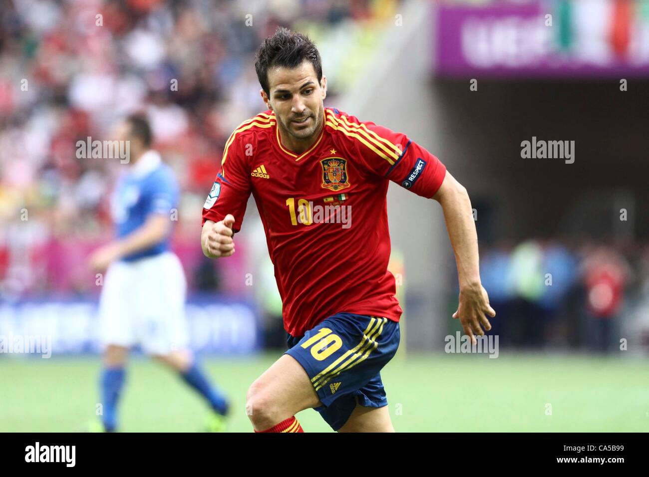 Europameisterschaft Euro 2012 Spiel zwischen Italien und Spanien in Danzig-Arena am 10. Juni Stockfoto