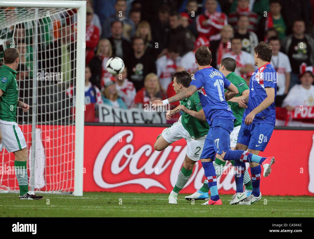 MARIO MANDZUKIC punktet Kroatien Republik Irland V Kroatien städtische Stadion POZNAN Polen 10. Juni 2012 Stockfoto