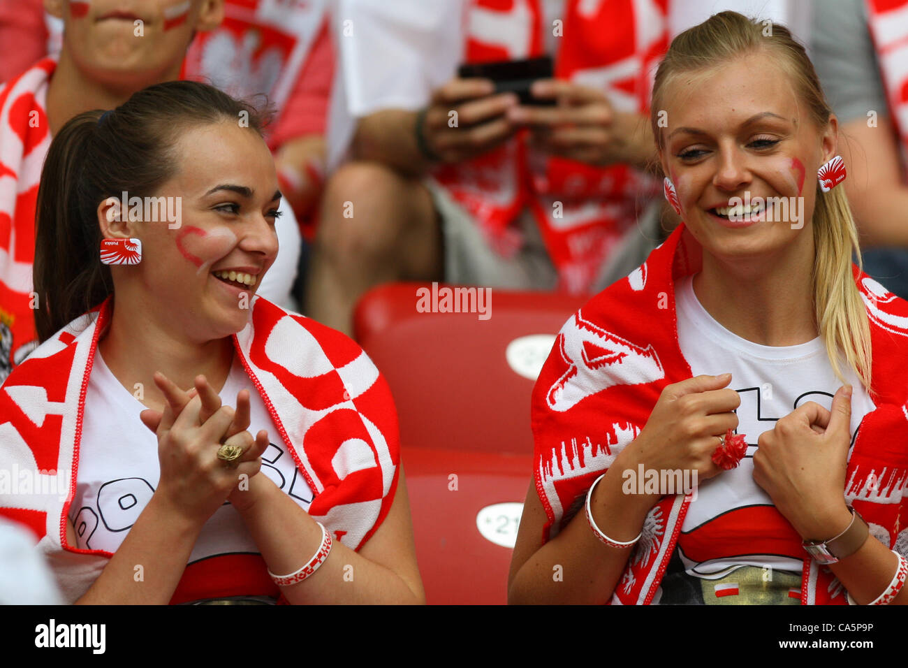 12.06.2012. Warschau Polen UEFA EM 2012 in Polen und der Ukraine Gruppe Bühne Polen gegen Russland. Stockfoto