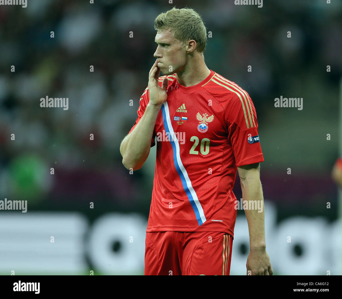 PAVEL POGREBNYAK nach MAT Russland V Griechenland Nationalstadion Warschau Polen 16. Juni 2012 Stockfoto
