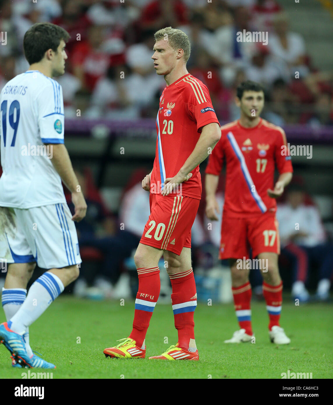 PAVEL POGREBNYAK Russland V Griechenland Nationalstadion Warschau Polen 16. Juni 2012 Stockfoto