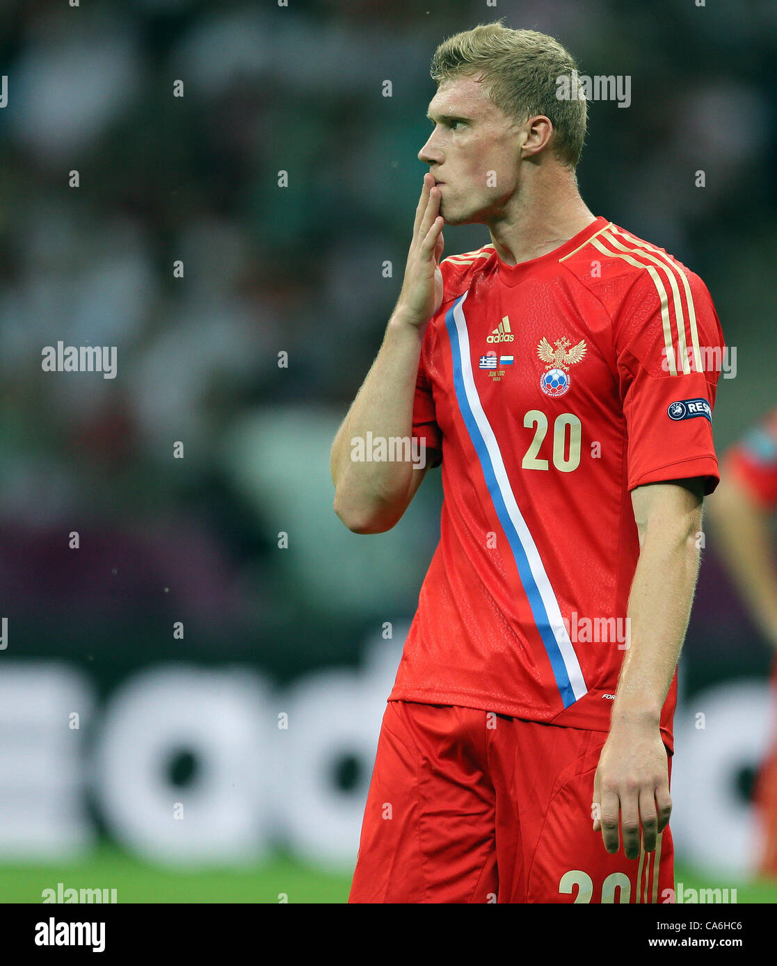PAVEL POGREBNYAK Russland V Griechenland Nationalstadion Warschau Polen 16. Juni 2012 Stockfoto