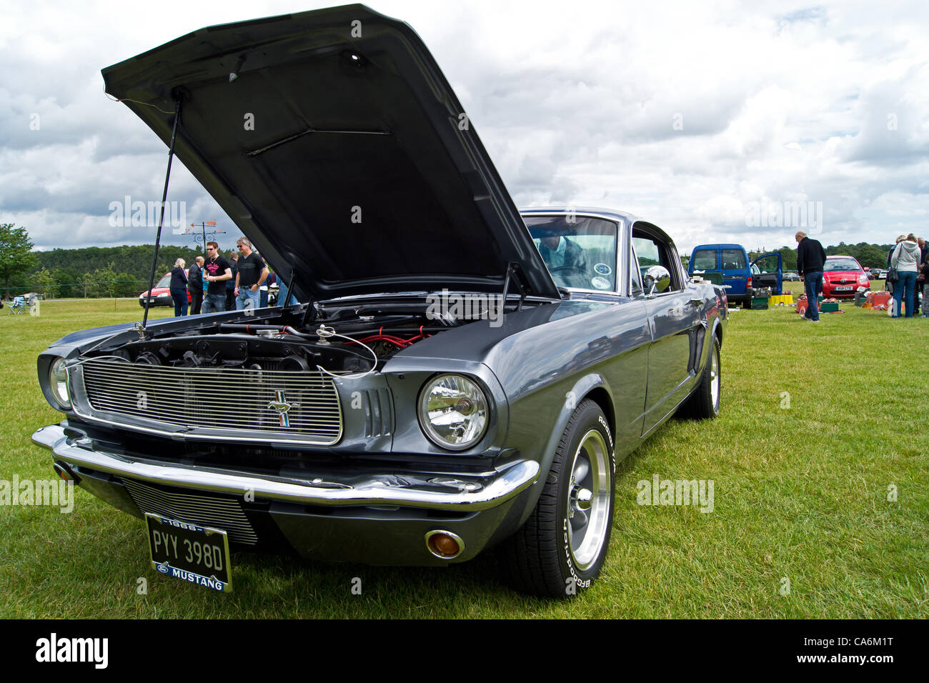 Woburn Bedforshire UK A 1966 Ford Mustang V8 Fastback auf dem Display für alle zu sehen bei den Oldtimer-Tag Stockfoto