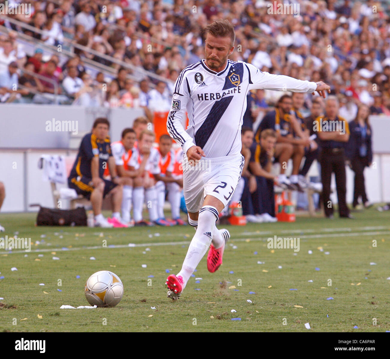 DAVID BECKHAM LA GALAXY CARSON LOS ANGELES Kalifornien USA 17. Juni 2012 Stockfoto