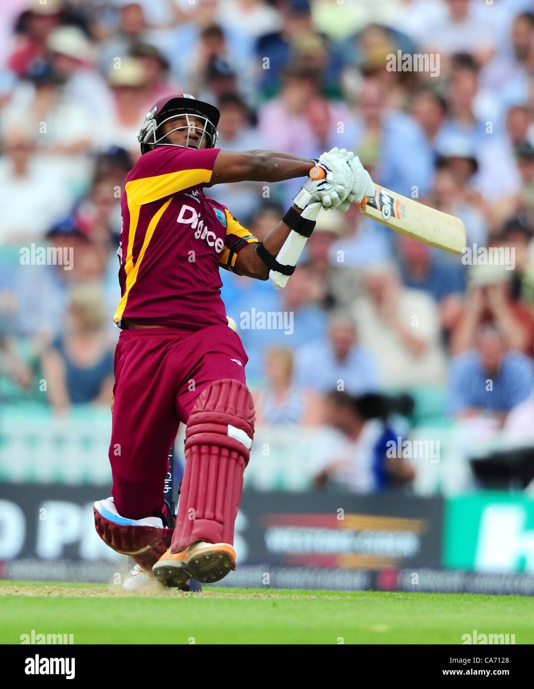 19.06.2012 London, England. Tino am besten in Aktion während des zweiten ein Tag International England gegen die West Indies auf das Oval. Stockfoto