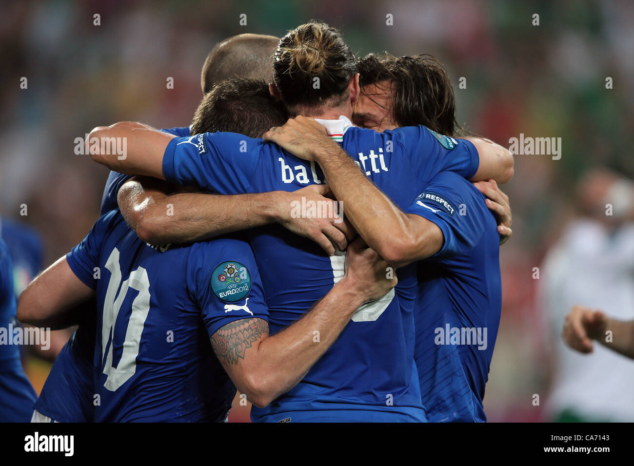 Italien feiert Italien V Republik Irland städtische Stadion POZNAN Polen 18. Juni 2012 Stockfoto