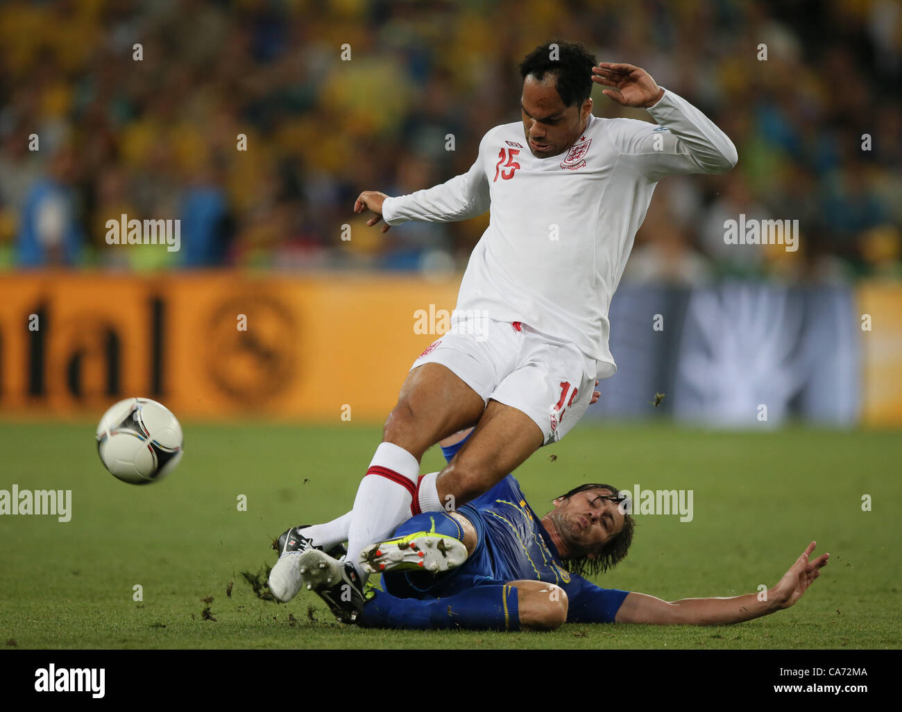 JOLEON LESCOTT & ARTEM MILEVSK ENGLAND V UKRAINE EM 2012 DONBASS ARENA Donezk UKRAINE UKRAINE 19 Juni 2012 Stockfoto