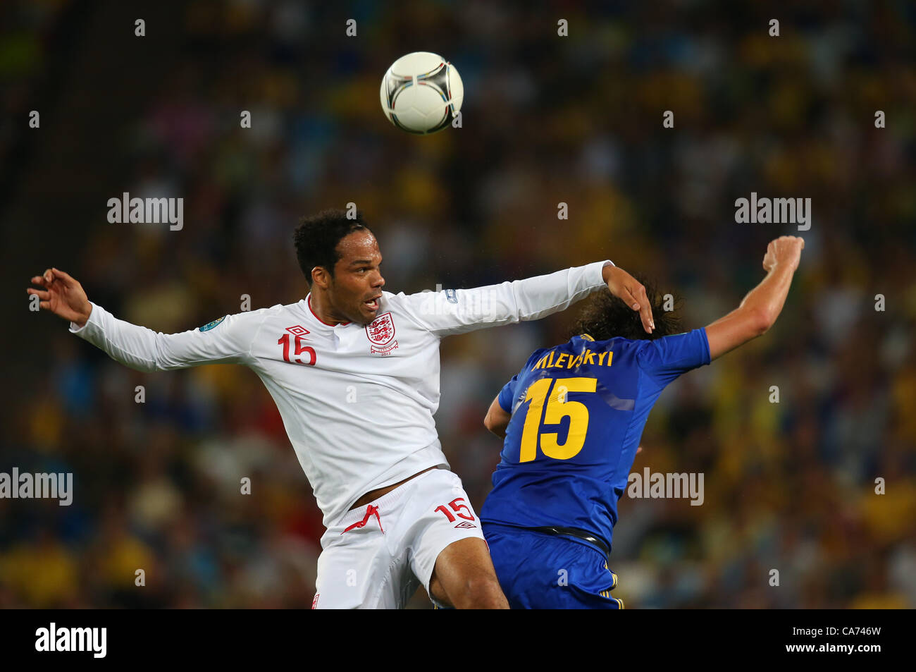 JOLEON LESCOTT & ARTEM MILEVSK ENGLAND V UKRAINE EM 2012 DONBASS ARENA Donezk UKRAINE UKRAINE 19 Juni 2012 Stockfoto