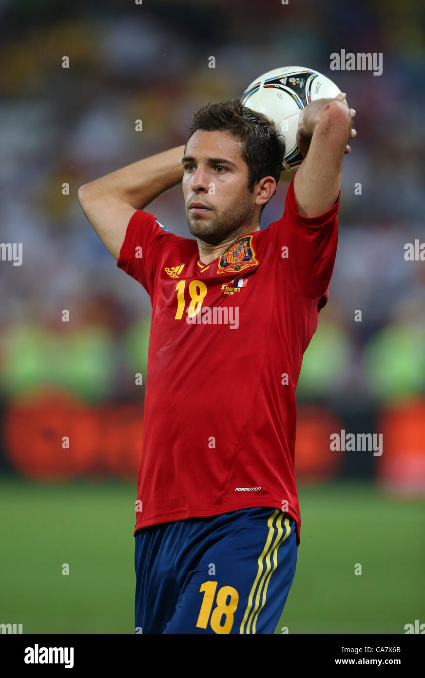 JORDI ALBA Spanien EURO 2012 DONBASS ARENA Donezk UKRAINE UKRAINE 23. Juni 2012 Stockfoto