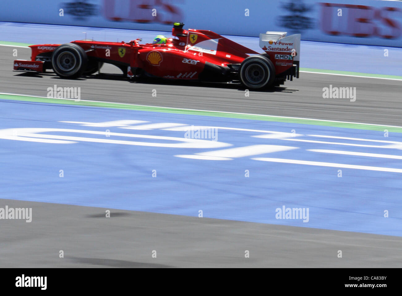 Europa-GP - Formel 1 - F1 - Valencia, Spanien - 24.06.2012 - Sonntag, Rennen - Felipe Massa Ferrari Stockfoto