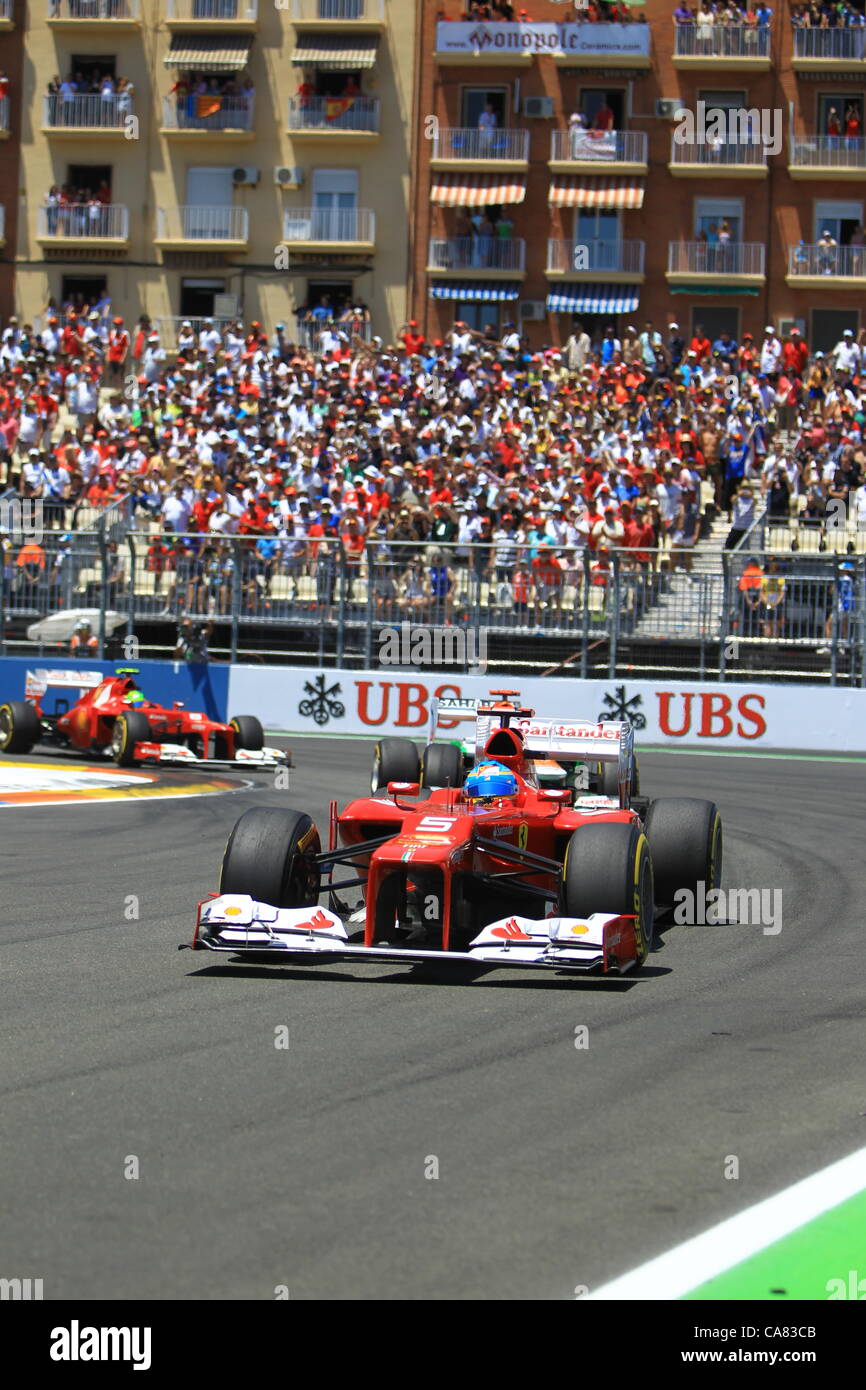 Europa-GP - Formel 1 - F1 - Valencia, Spanien - 24.06.2012 - Sonntag, Rennen - Fernando Alonso, Ferrari Stockfoto
