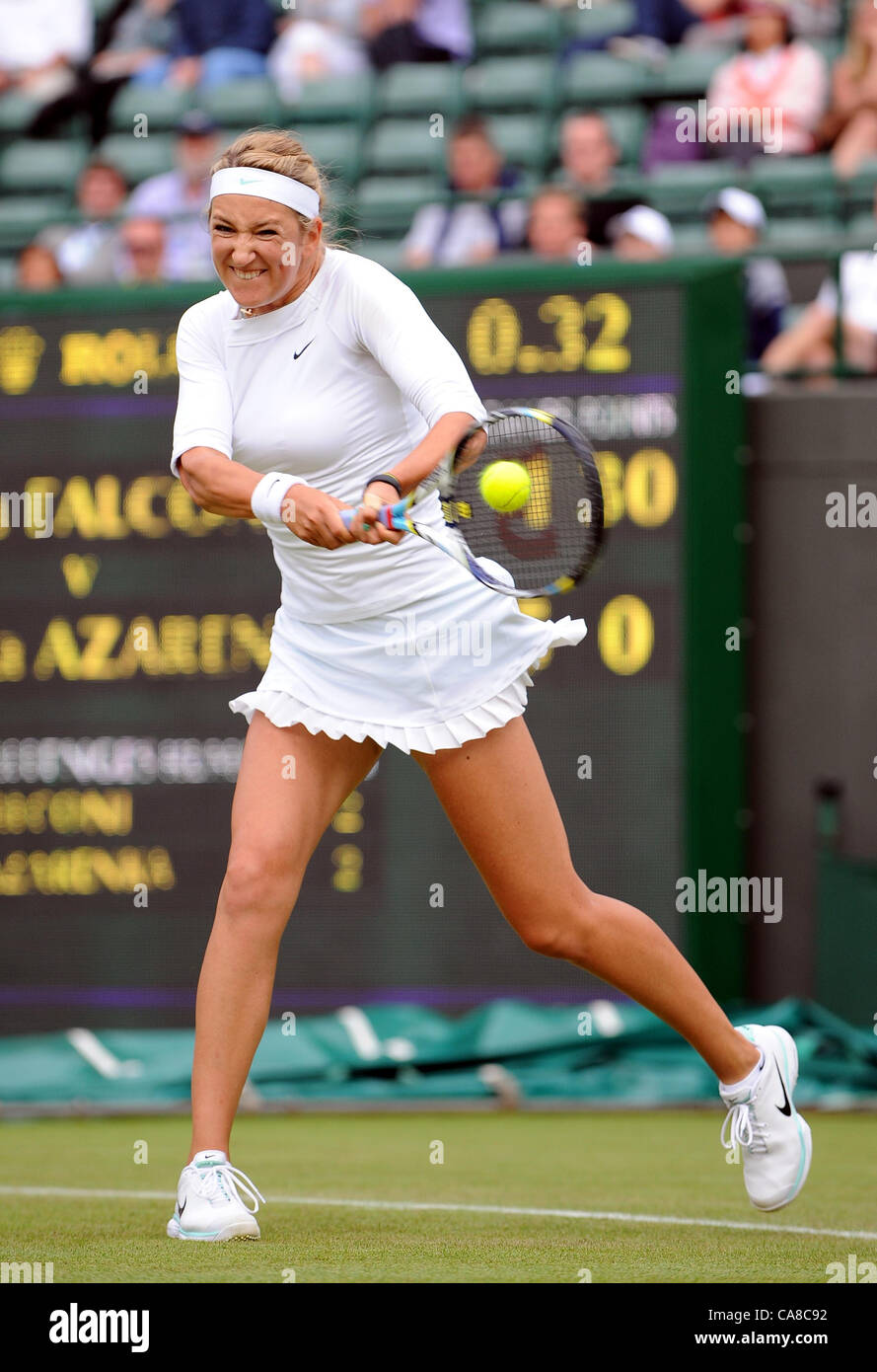 VICTORIA AZARENKA BELARUS der ALL ENGLAND TENNIS CLUB WIMBLEDON LONDON ENGLAND 26. Juni 2012 Stockfoto