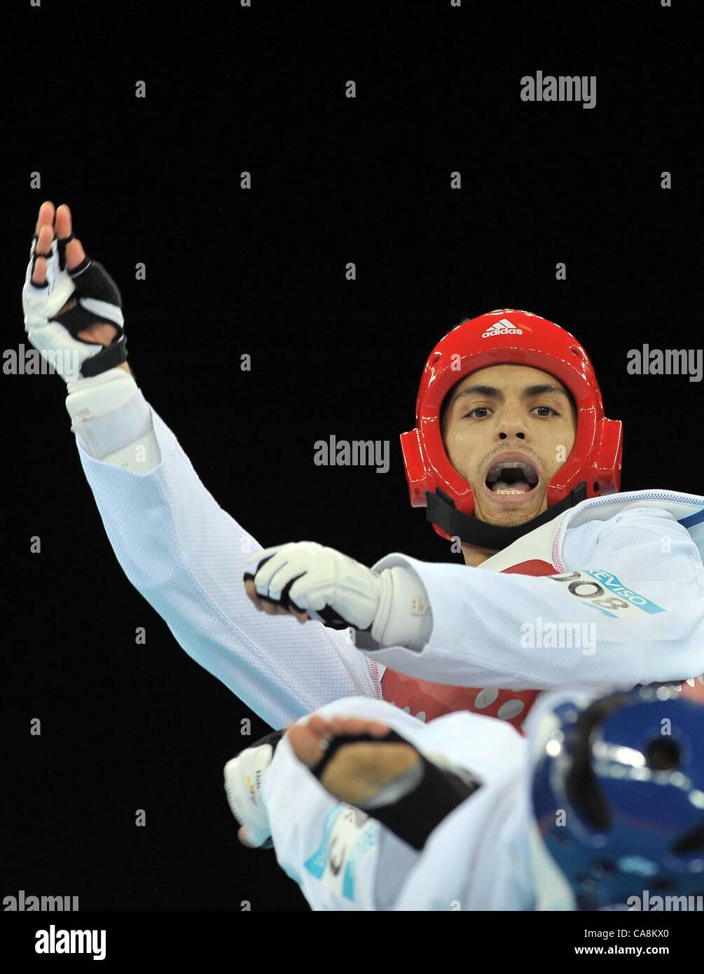 ExCel, LONDON, UK, Samstag, 12. März 2011. Claudio Treviso (ITA). Taekwondon International Invitational. London bereitet sich auf 2012 Stockfoto
