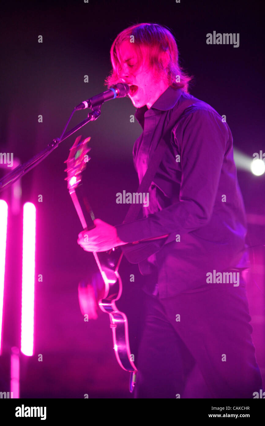 Interpol spielen Madison Square Garden am 14. September 2007.  Paul Julian Banks - Lead-Gesang und Gitarre Daniel Kessler-Gitarre Carlos Dengler-Sam Fogarino Bass-Schlagzeug Stockfoto