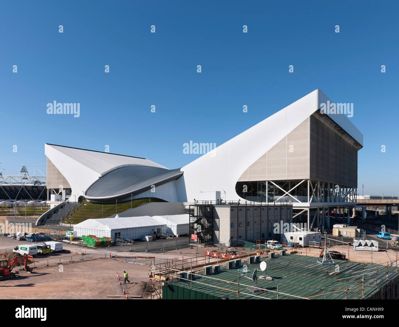 Aquatics Centre von Zaha Hadid Olympischen Spiele in London im Bau 26. März 2012 Stockfoto