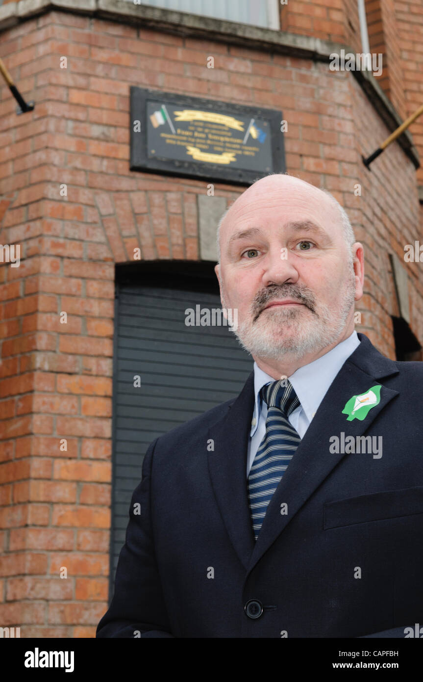 06/04/2012, Belfast, Nordirland. Alex Maskey MLA (Sinn Fein) spricht beim ersten Osteraufstand zum Gedenken an 2012 Stockfoto