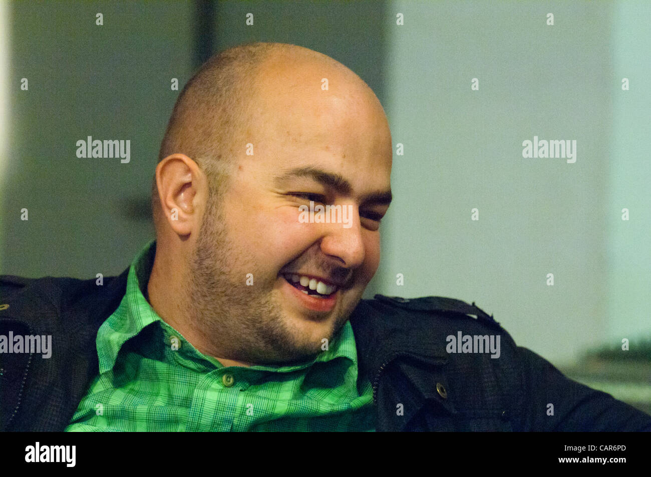 Vladimir Shcherban auf einer Pressekonferenz am Theater in Rom, Italien, Indien mit anderen Mitgliedern des Theaters Belarus Free, aus Minsk, Weißrussland, die drei Stücke präsentieren. Im Jahr 2007 waren Mitglieder der Theatergruppe eingesperrt durch die Regierung von Belarus aber später wieder freigelassen. Stockfoto