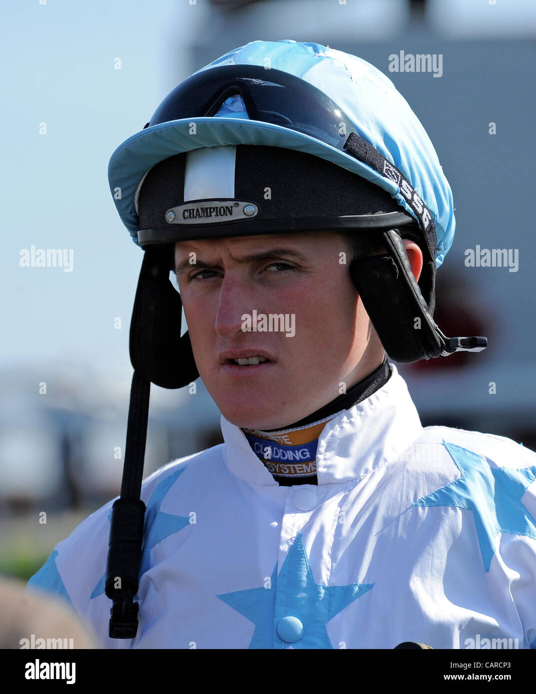 SHANE BYRNE JOCKEY WETHERBY Rennbahn WETHERBY ENGLAND 30. März 2012 Stockfoto