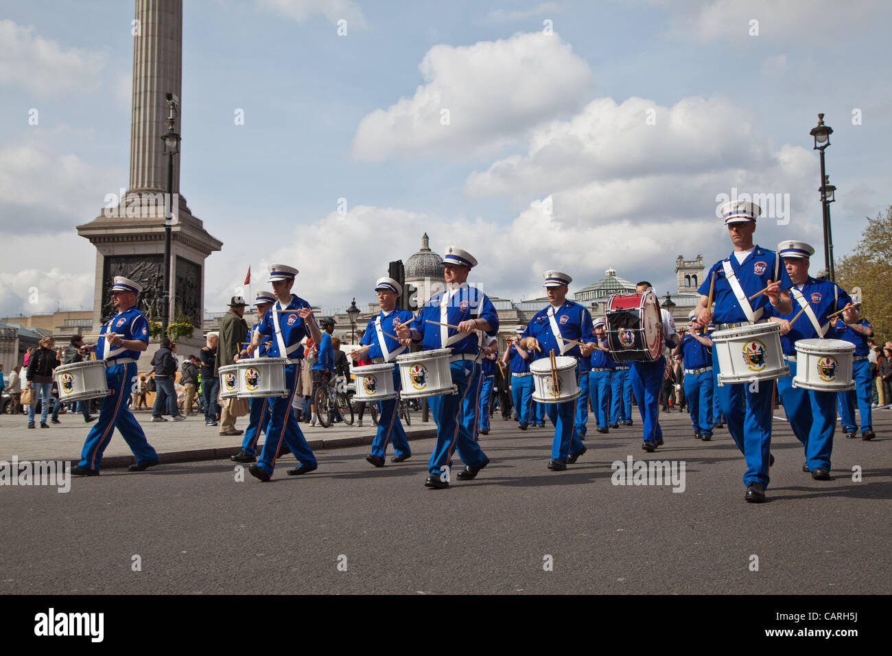 LONDON, UK, 14. April 2012 Herr Carson Memorial Apprentice Boys Parade durch London. Stockfoto