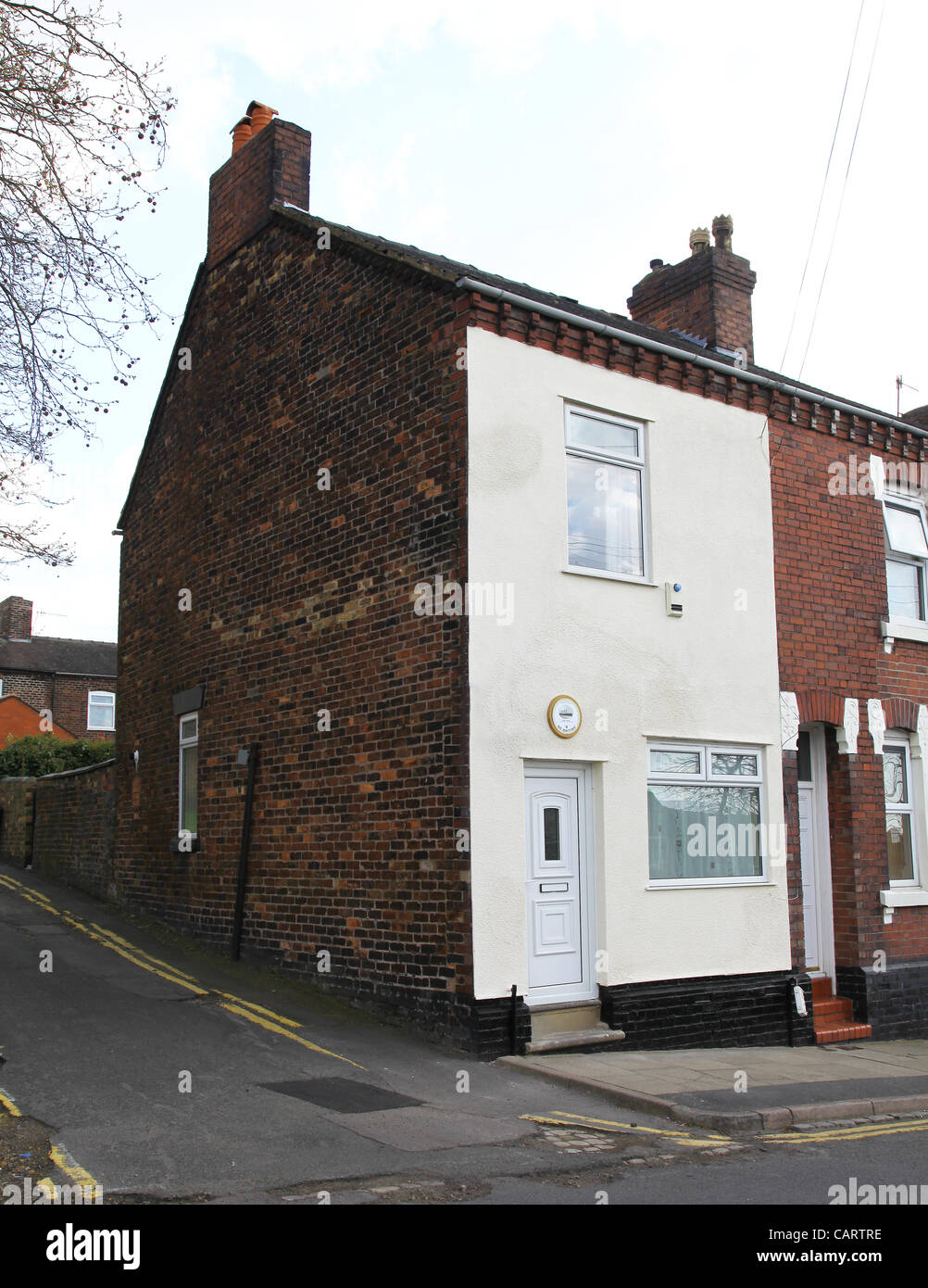 Gedenktafel an der Wand von der Titanic Kapitän E. J. Smith Geburtsort Brunnen St., Hanley, Stoke-on-Trent, North Staffordshire, England, UK, die am 15. April 2012, 100 Jahre nach dem Untergang der RMS Titanic mit seinen letzten Worten als "Werden britische" vorgestellt wurde Stockfoto