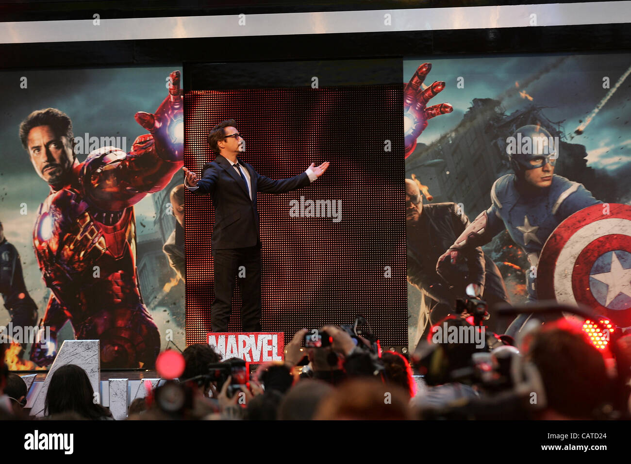 London, UK, 19/04/2012: Robert Downey Jr. besucht die Avengers versammeln - UK-Film-Premiere auf der Vue-Westfield Einkaufszentrum Westfield Stockfoto