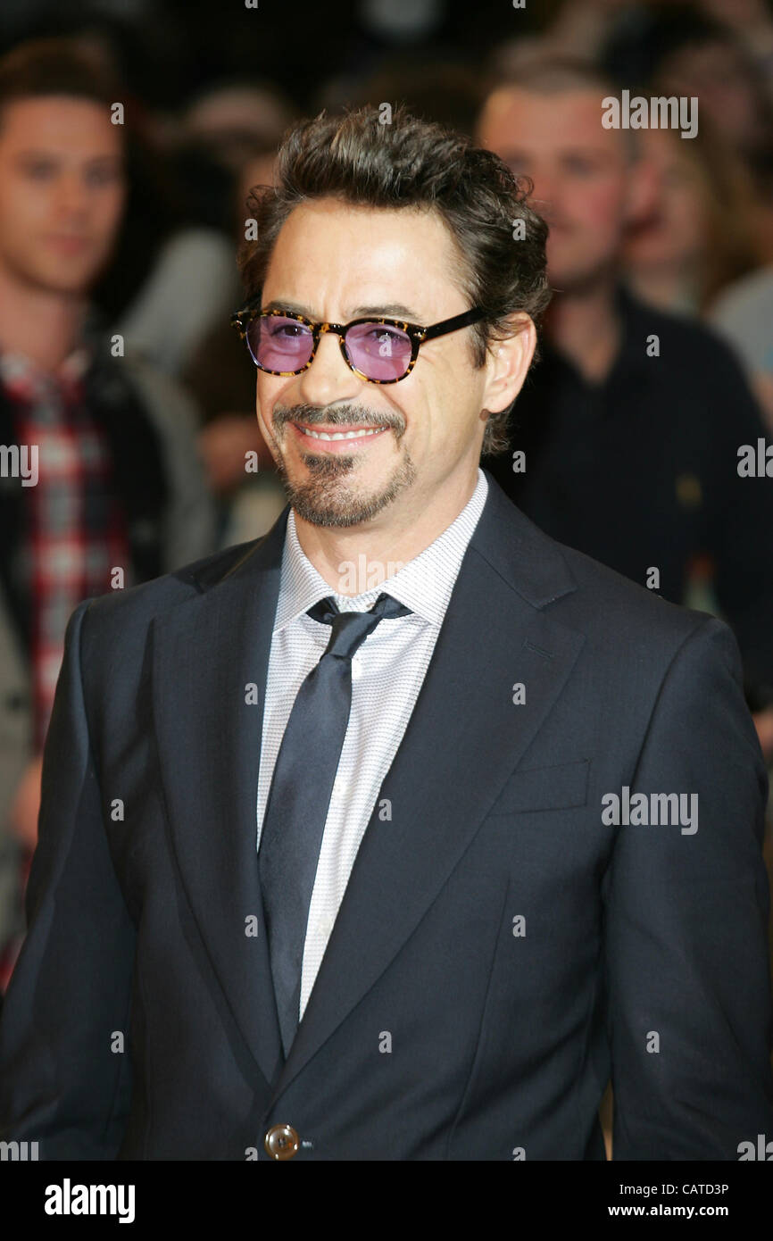 Robert Downey Jr. besucht die Avengers versammeln - UK-Film-Premiere auf der Vue-Westfield Einkaufszentrum Westfield Stockfoto