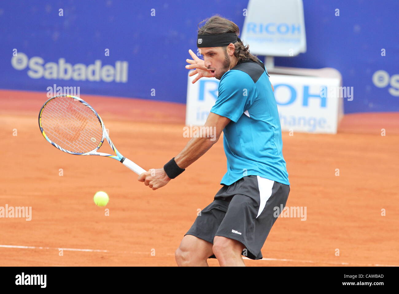 25.04.2012 Barcelona, Spanien. ATP 500, Barcelona Open Banc Sabadell. Felician Lopez schlagen Flavio Cipolla 6 4 - 6-3. Bilderschau Feliciano Lopez Stockfoto