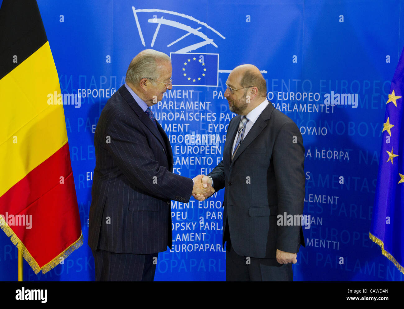 König Albert Belgien Martin Schulz europäischen Stockfoto