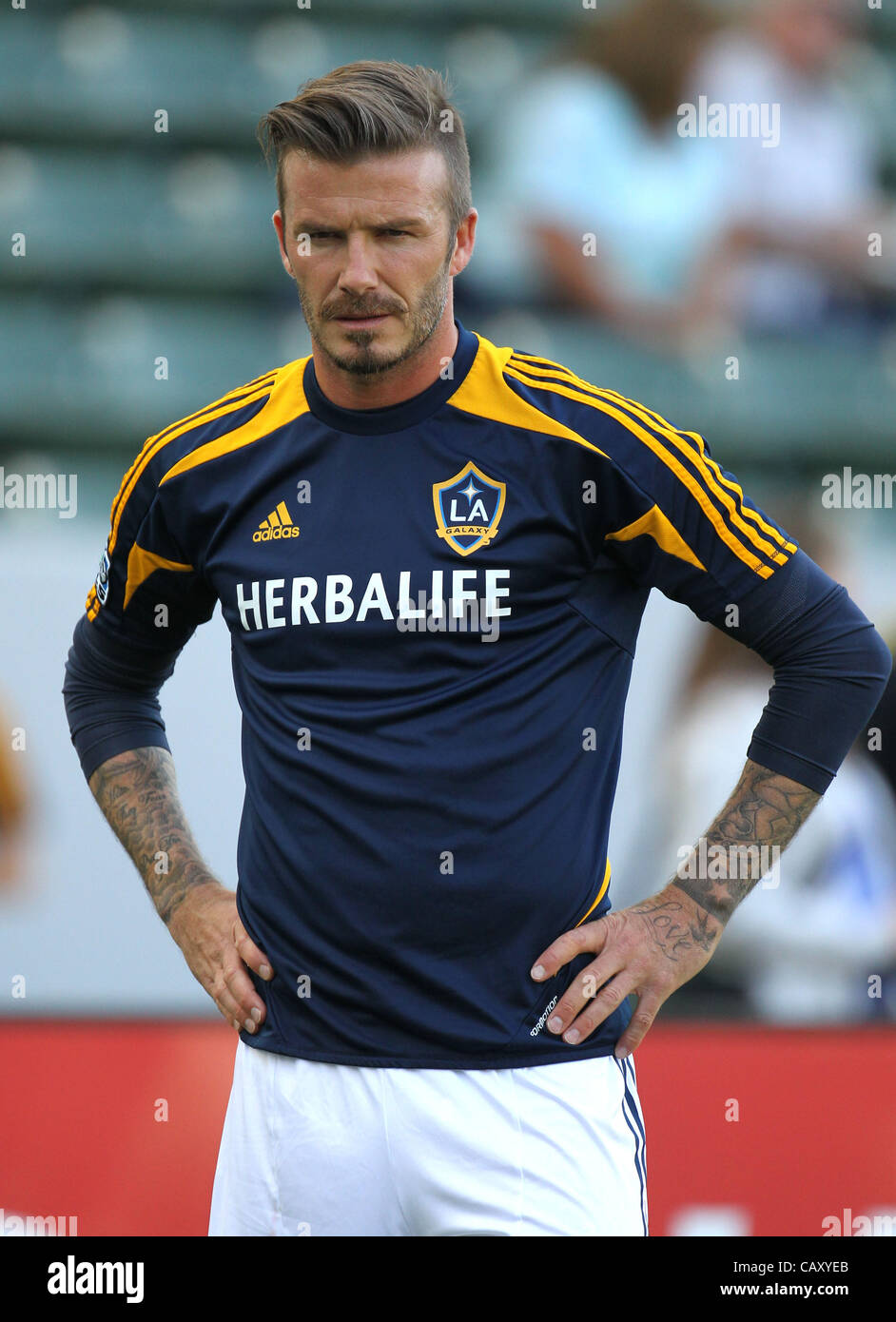 Los Angeles, Kalifornien, USA. 05 Mai 2012. David Beckham spielt für die Los Angeles Galaxy V NY Red Bulls Spiel in Los Angeles, CA Stockfoto