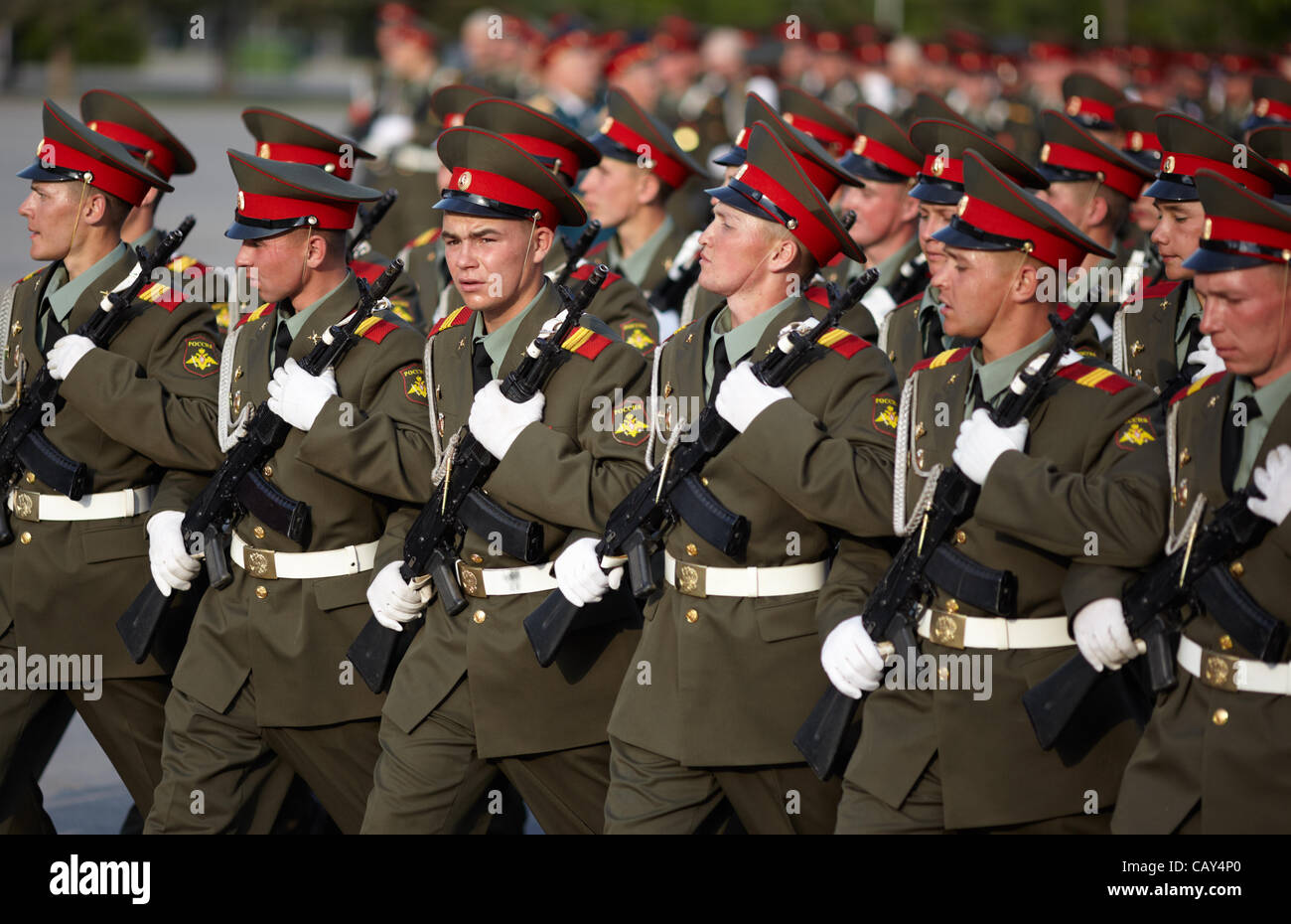 Russische Soldaten auf der parade Stockfoto