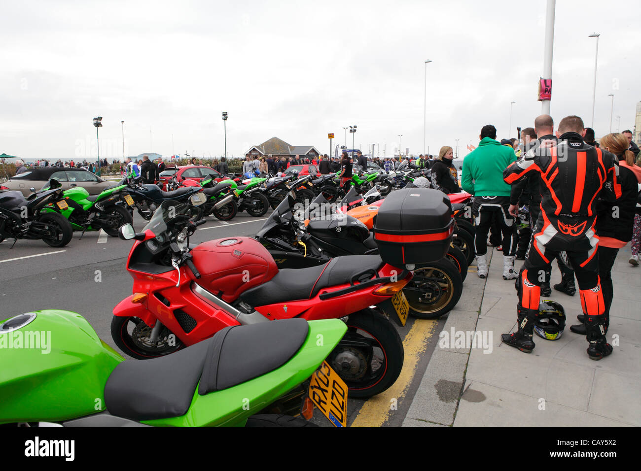 Jährliche Hastings Maifeiertag Bike Run 7. Mai 2012, East Sussex, England, GB Stockfoto