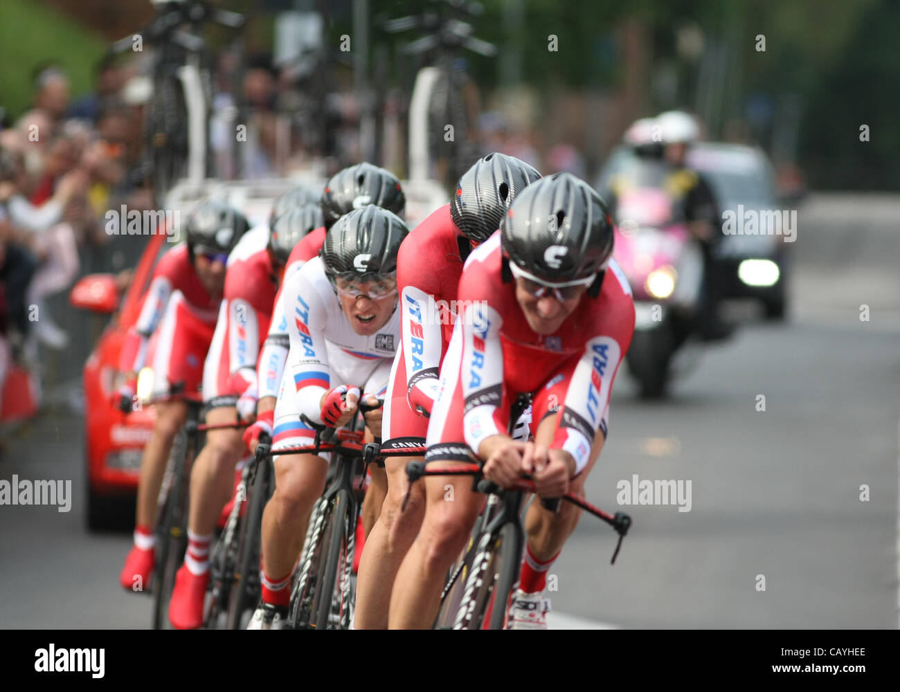 09.05.2012, Verona, Italien. TEAM KATJUSCHA in Aktion während der Tour d ' Italie - Giro d ' Italia 2012 - Phase 4. Stockfoto