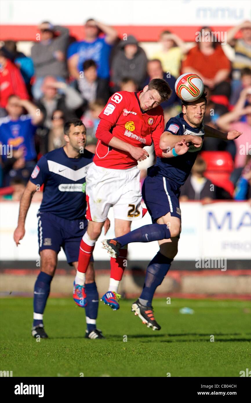 12.05.2012 Crewe, England. Crewe Alexandra F.C. englische Mittelfeldspieler Nick Powell in Aktion während des Spiels NPower League 2 zwischen Crewe Alexandra V Southend United im Gresty Road Stadium.  Crewe gewann das Hinspiel mit 1: 0. Stockfoto