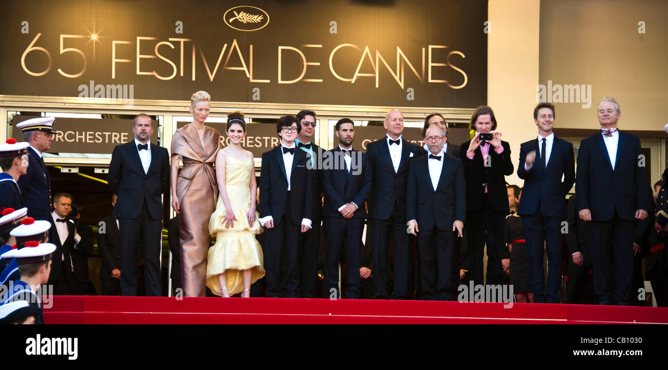 Besetzung von "Moonlight Königreich" am roten Teppich Ankünfte für Eröffnungsfeier & screening von "Moonlight Königreich" 65. Cannes Film Festival 2012 Palais Des Festival, Cannes, Frankreich 16. Mai 2012 Stockfoto