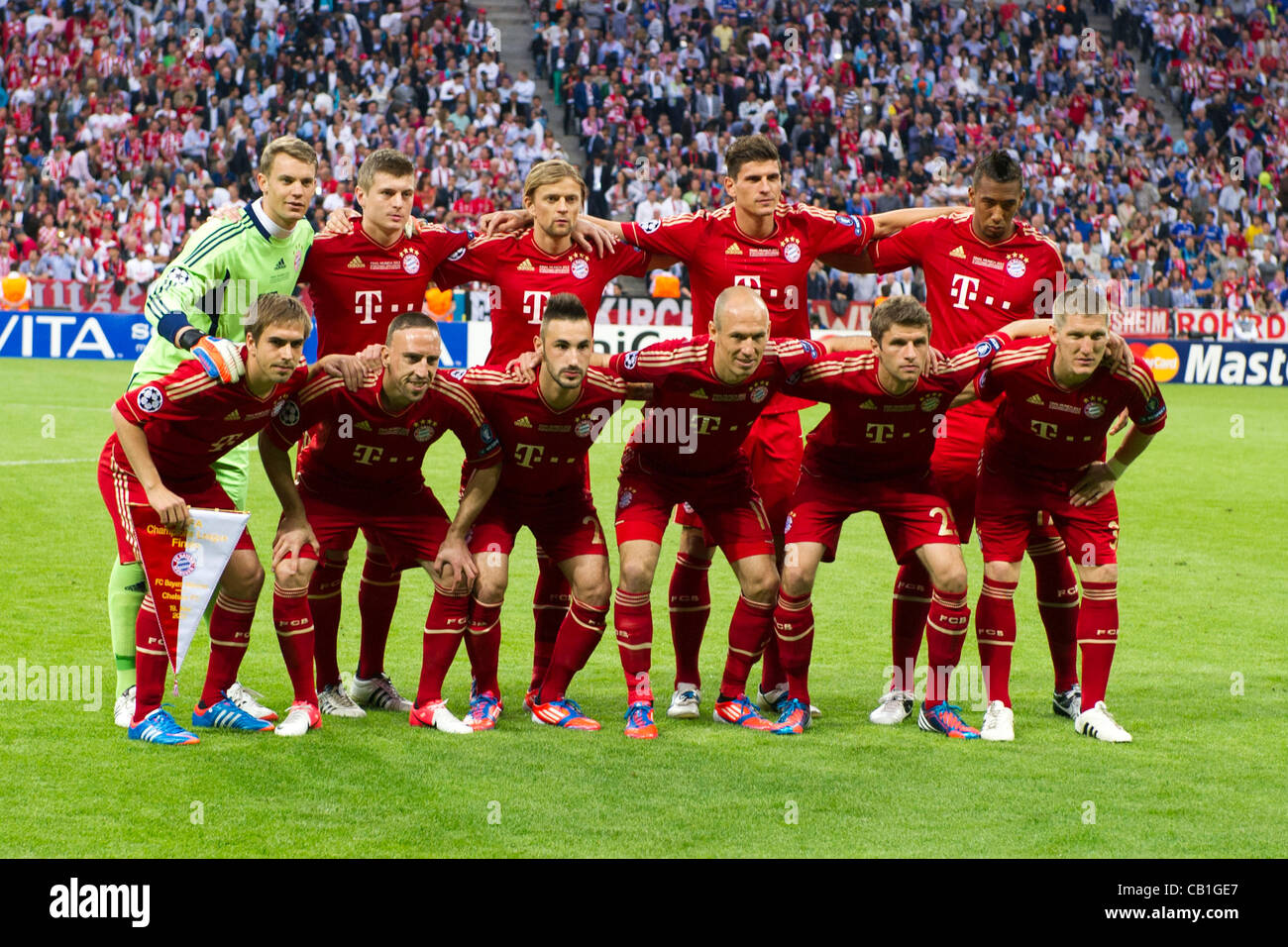 Bayern-Gruppe Mannschaftsaufstellung (Bayern), 19. Mai 2012 - Fußball /  Fußball: während die UEFA Champions League 2011-2012