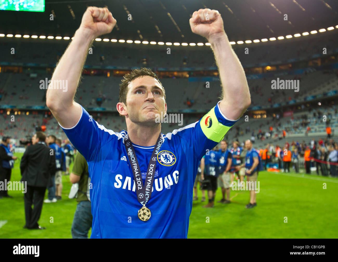 Frank LAMPARD, Chelsea8 Jubel, Freude, Schlagzeuggeschäft, Feiern, Lachen, Jubelt, Freuen, Reisst sterben Arme Hoch, Ballt Die Faust FC BAYERN München - FC CHELSEA (4 - 5) n.Elfmeterschiessen Fussball Herren UEFA Champions League Finale, Allianz Arena München, 19.05.2012 CL-Saison 2011/2012-Fotograf: Peter S Stockfoto