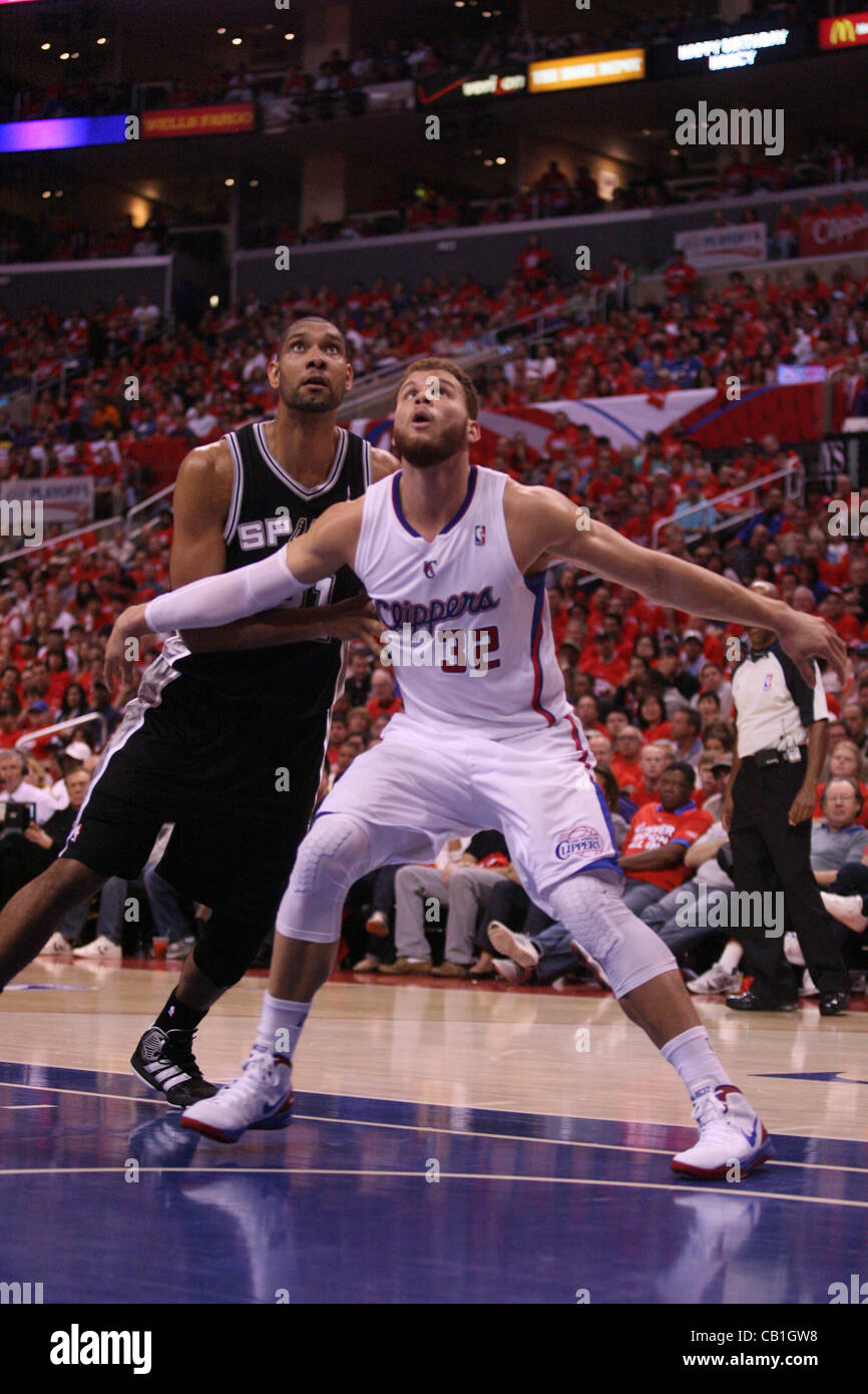 19.05.2012. Staples Center, Los Angeles, Kalifornien.  Blake Griffin #32 von den Clippers während des Spiels. Die San Antonio Spurs besiegte die Los Angeles Clippers mit dem Endstand von 96-86 in Spiel 3 der NBA Playoffs im Staples Center in der Innenstadt von Los Angeles CA. Stockfoto