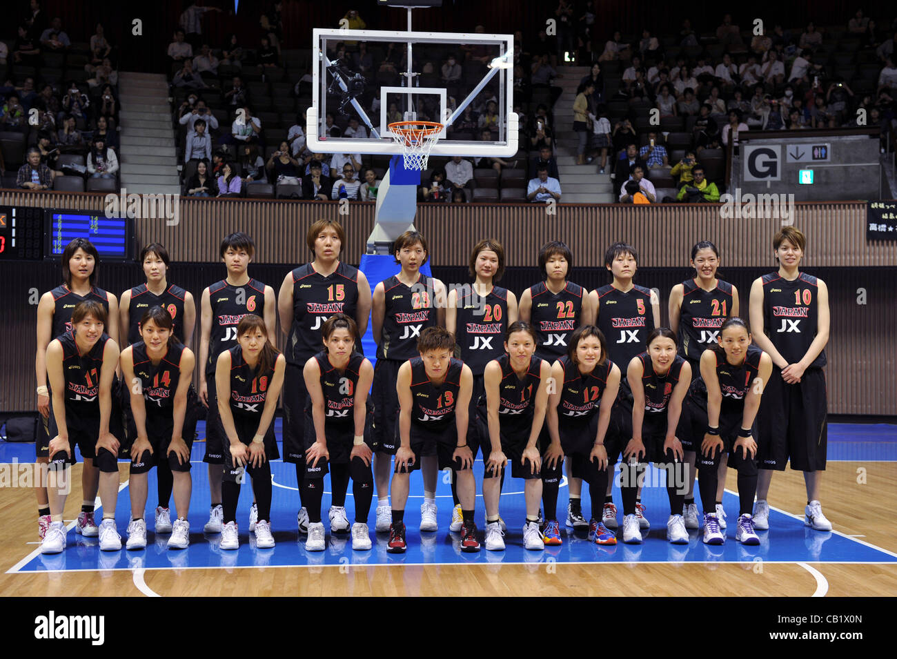 Japan National Basketball Team Frauengruppe, 21. Mai 2012 - Basketball: Basketball Japan National Women repräsentative internationale Freundschaftsspiel 2012/FIBA World Olympic Qualifying Tournament für Frauen send-off Spiel zwischen Japan 80-74 slowakischen am 2. Yoyogi-Gymnasium, Tokio, Japan. (Foto: J Stockfoto