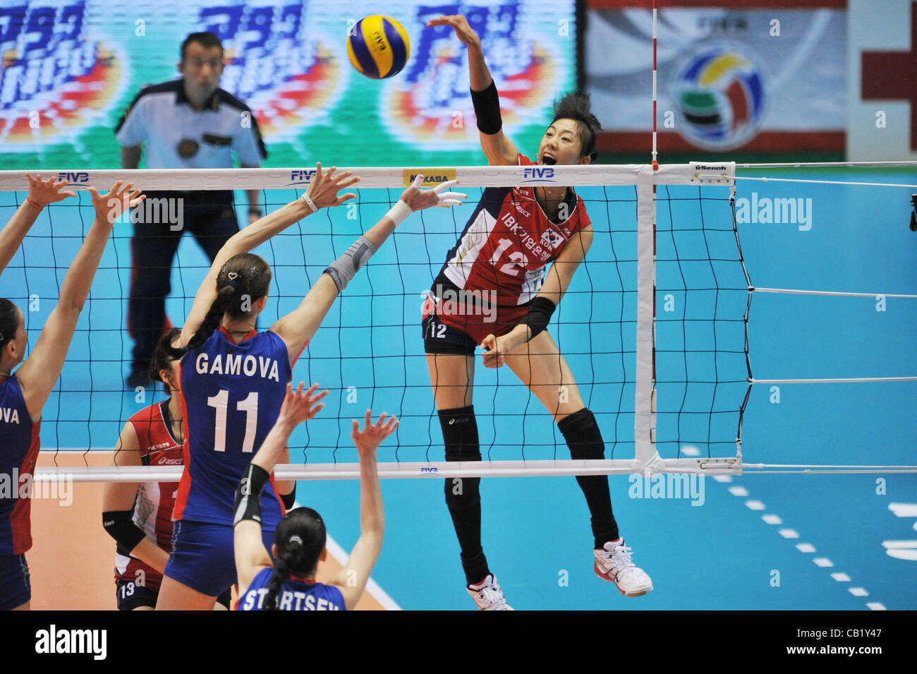 Han Song-Yi (KOR), 20. Mai 2012 - Volleyball: Volleyball der Frauen Olympischen Qualifikationsturnier für die Olympischen Spiele in London 2012 zwischen Russland 3-0 Korea am Tokyo Metropolitan Gymnasium, Tokio, Japan. (Foto von Jun Tsukida/AFLO SPORT) [0003] Stockfoto