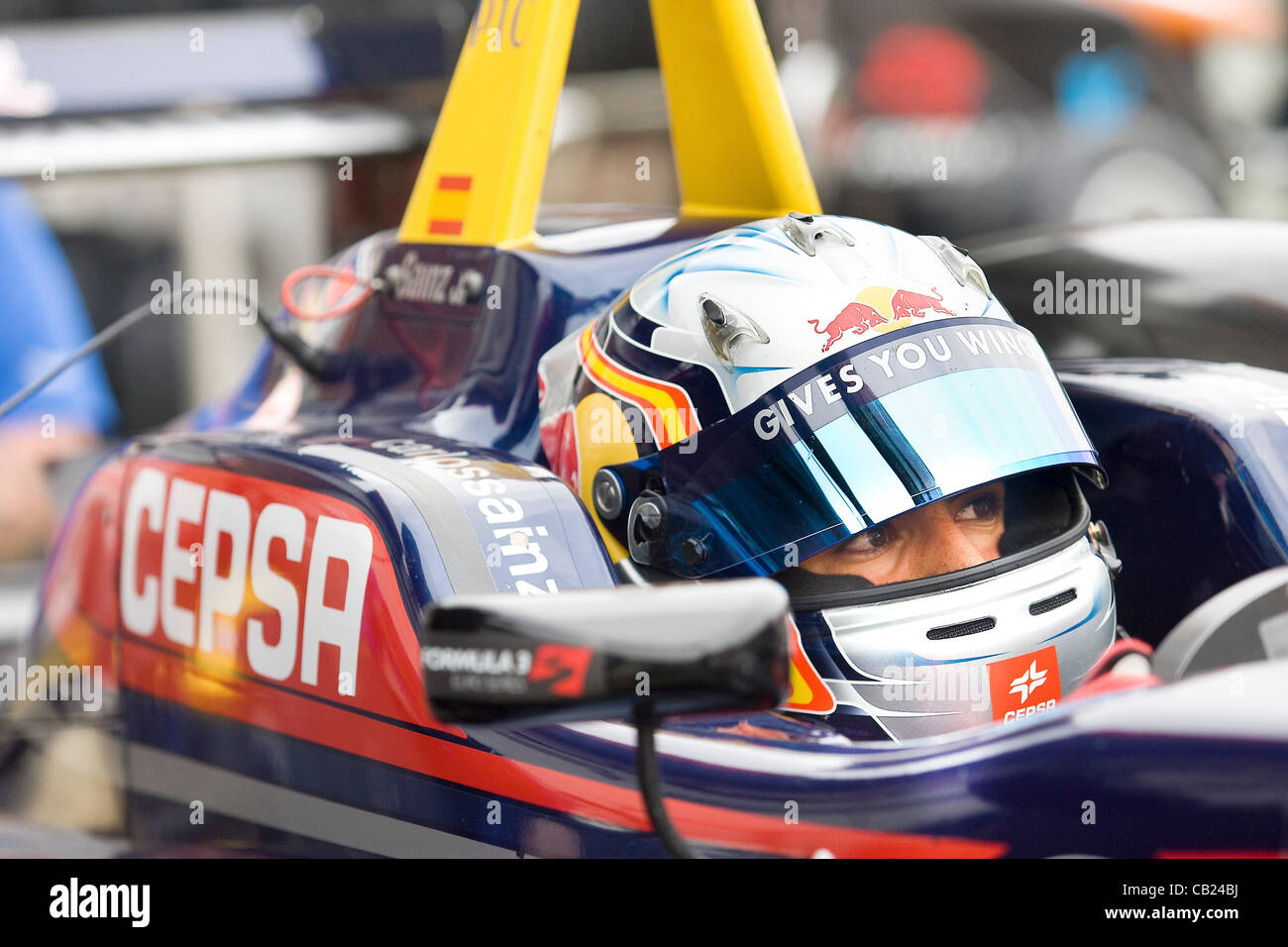 18.05.2012 brands Hatch, England. Formel 3 Euroserie, Carlos Sainz (ESP) hinter dem Lenkrad während Freitag FP1. Stockfoto