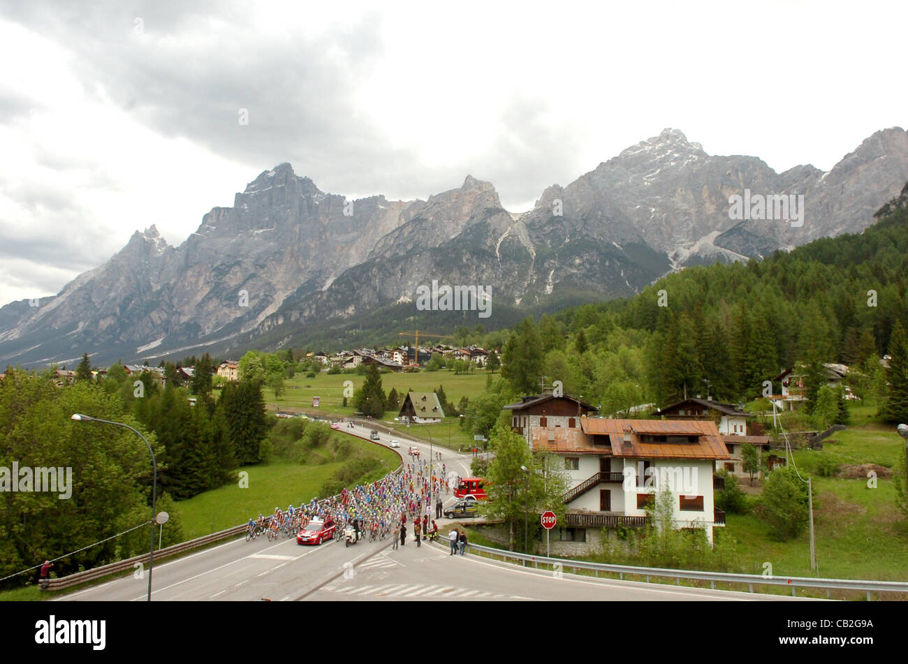 24.05.2012. Giro d Italia Etappe 18.  San Vito di Cadore - Vedelago, San Vito di Cadore Stockfoto