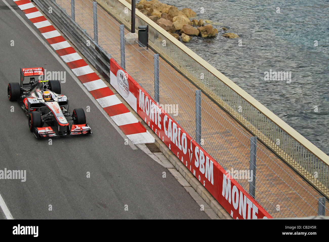 24.05..2012. Monte-Carlo, Monaco.  Monte Carlo F1 grand Prix.  Lewis Hamilton während der donnerstags-Sitzung in Monaco Stockfoto