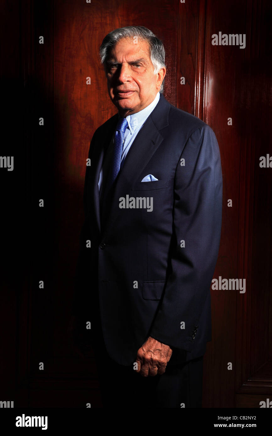 May16, 2012 - Mumbai, Indien: Porträt des indischen industriellen Rata Tata, Vorsitzender des Imperiums Tata Bombay House Gruppen der Tata Hauptsitz in Mumbai. (Subhash Sharma) Stockfoto