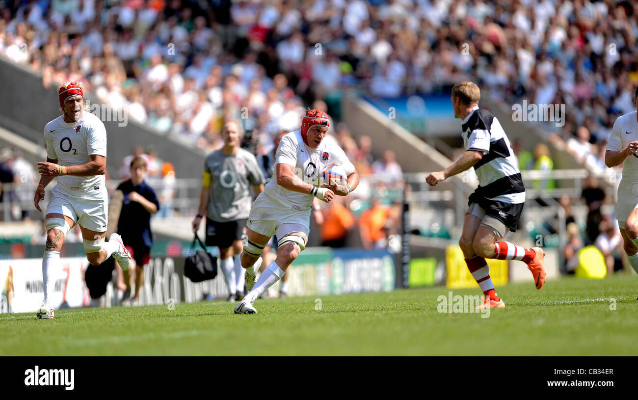 27.05.2012 London, England. Kilik Cup England V Barbaren. Englands, Tom Johnson (Exeter Chiefs) in Aktion während in Twickenham. Stockfoto