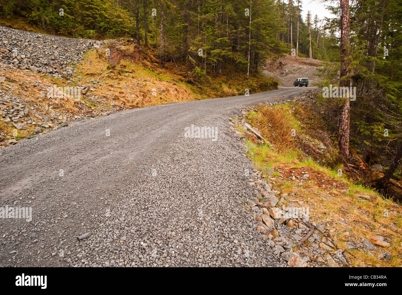 Sitka, Alaska rekonstruierte 27. Mai 2012 neu Straße zum Hafen Mountain Recreation Area im Südosten Alaskas Tongass National Forest. Stockfoto