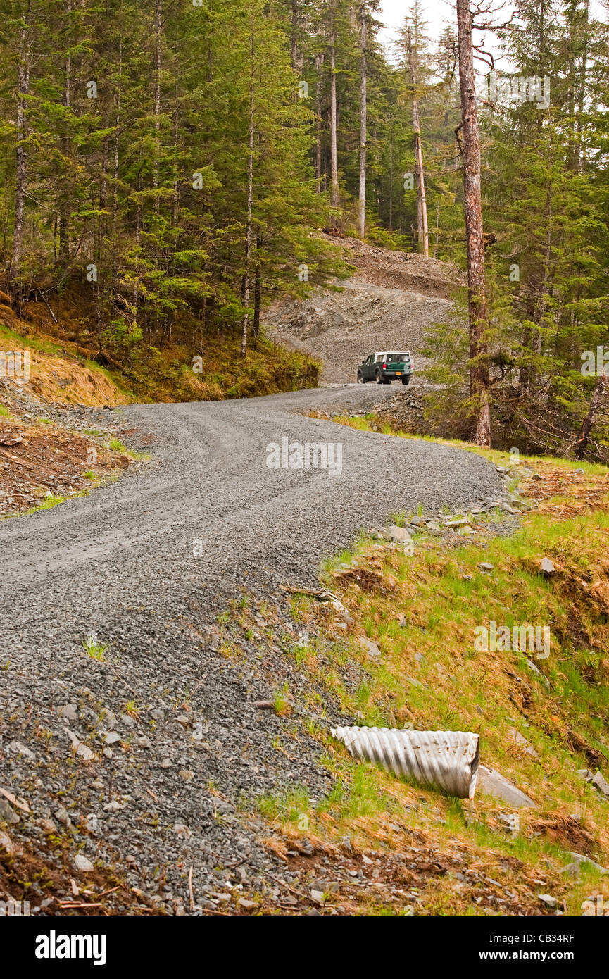 Sitka, Alaska rekonstruierte 27. Mai 2012 neu Straße zum Hafen Mountain Recreation Area im Südosten Alaskas Tongass National Forest. Stockfoto