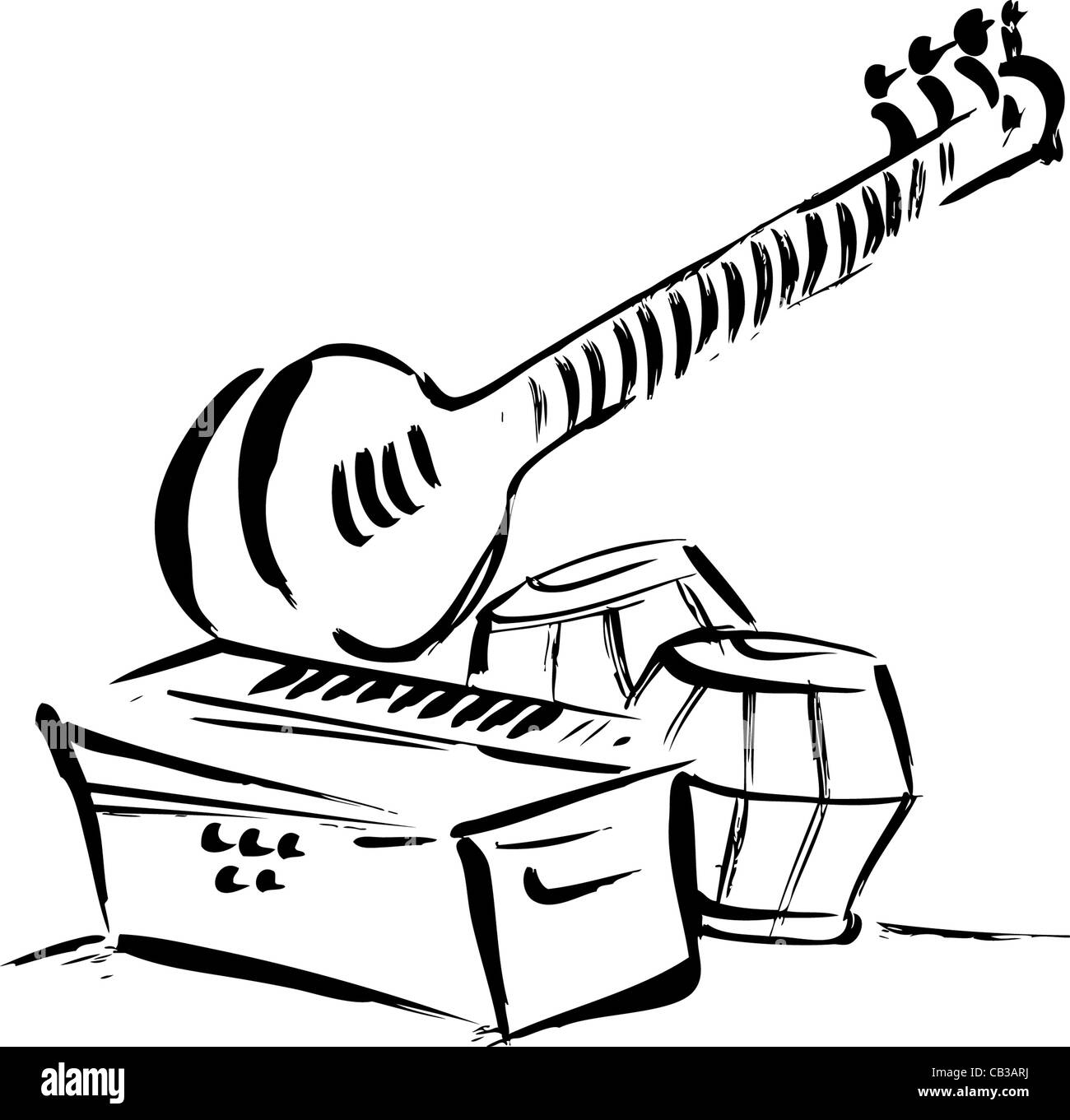 Östlichen klassische Instrumente Stockfoto