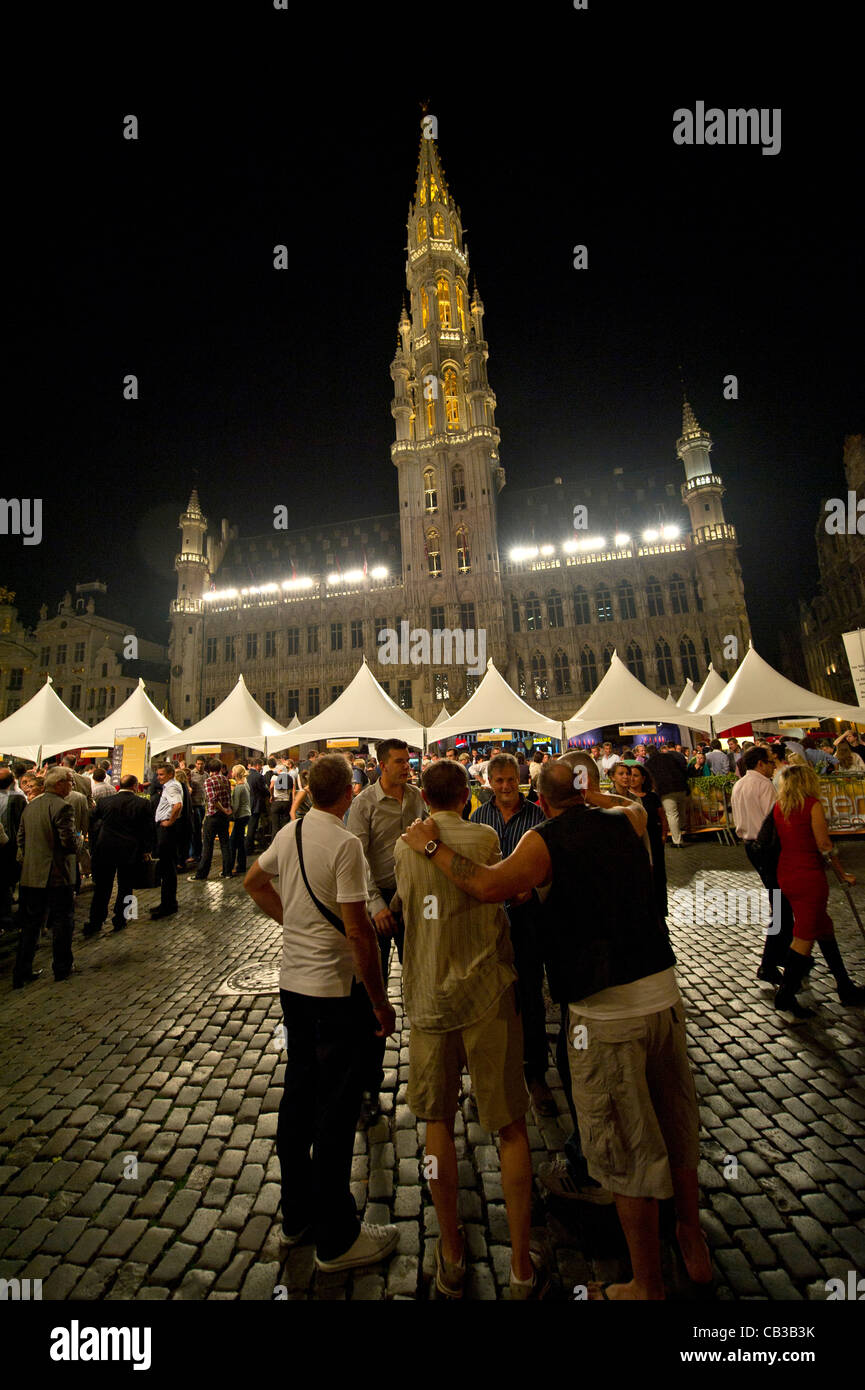 Bierfest am Grand Place in Brüssel Stockfoto